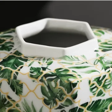 Factory direct sale of Factory direct sale of green ceramic vases Luxury ginger jars Modern decorative vases for home decor