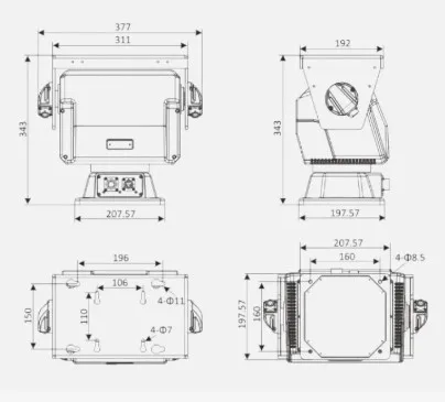 Brushless DC Motor Drive Low Power Consumption Pan Tilt Motor