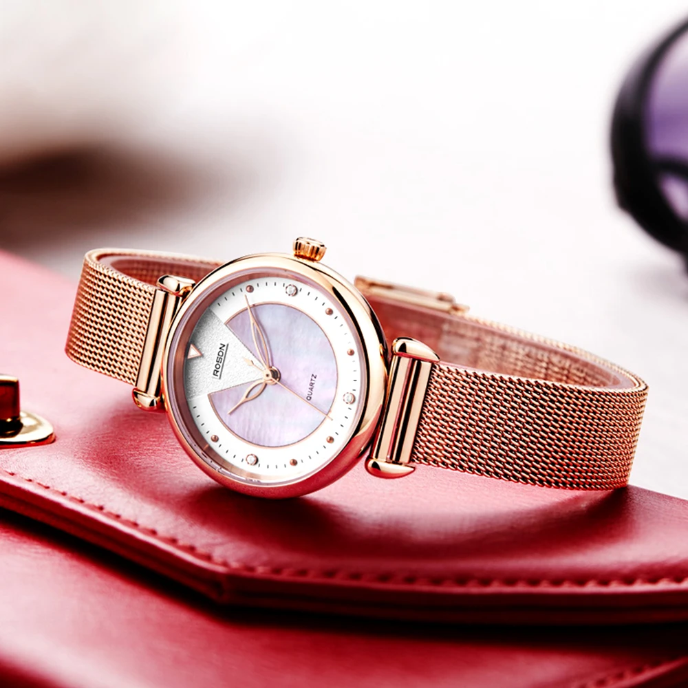 Classic trendy stainless steel quartz watches metal watch strap luxury chain bracelet branded women watch