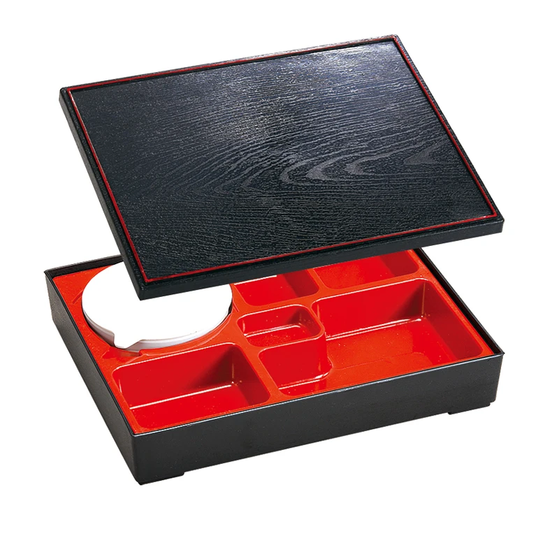 Premium 6 Compartment Traditional Extra Large Bento Box with Soup Insert