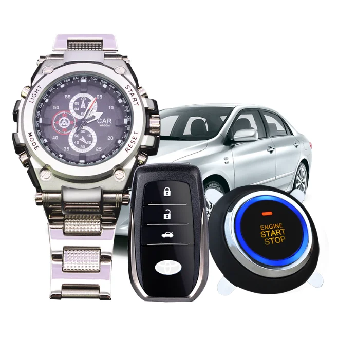 Carqseng One Way Universal Version Smart Keyless Entry System Watch Key Remote Starter Car Alarm Auto Electronics