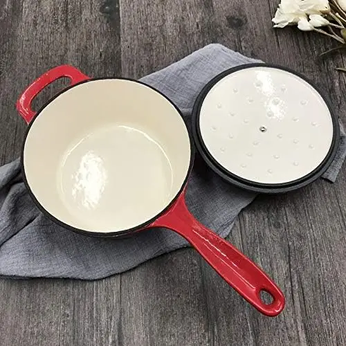 Milk Pot Enamel Coating Iron Pots Cast Double Handle Factory Price Colorful Cast Iron Casserole Pot Baby Foods