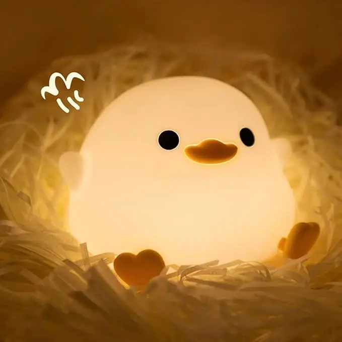 Cute Cartoon Touch Lamp Silicone Nursery Light with Timing Function Rechargeable Mini Baby Bedside Lamp Tap Control Table Lamp