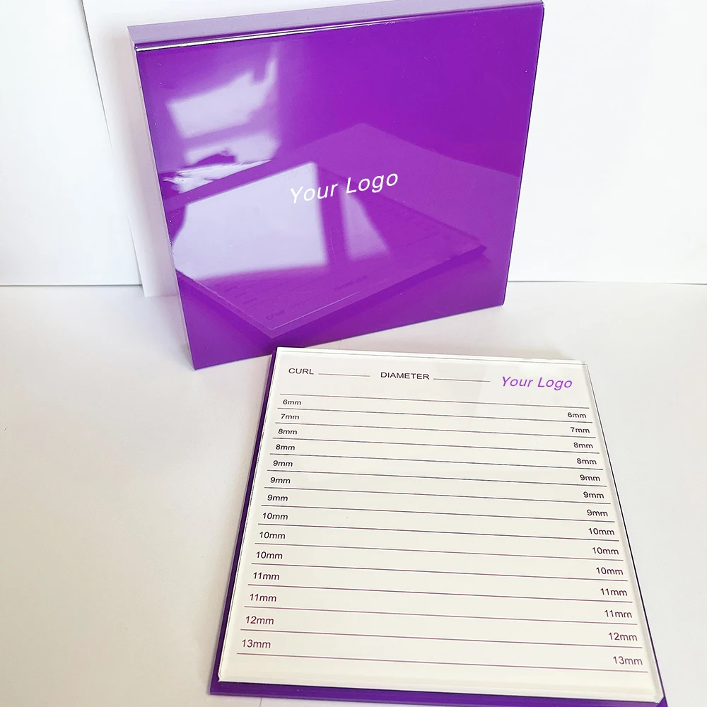 Индивидуальный логотип красочная акриловая плитка для ресниц с крышкой пылезащитный держатель радужных органайзер магнитный ящик