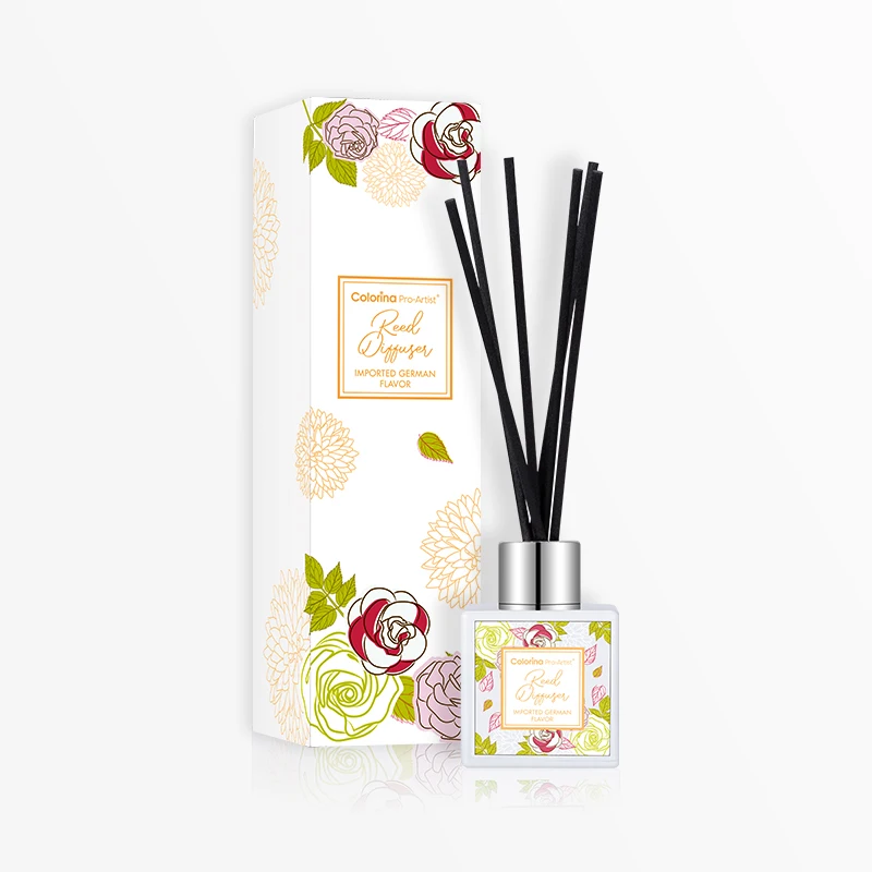 Wholesale Mini private label flower home reed diffuser with rattan sticks in bottle glass