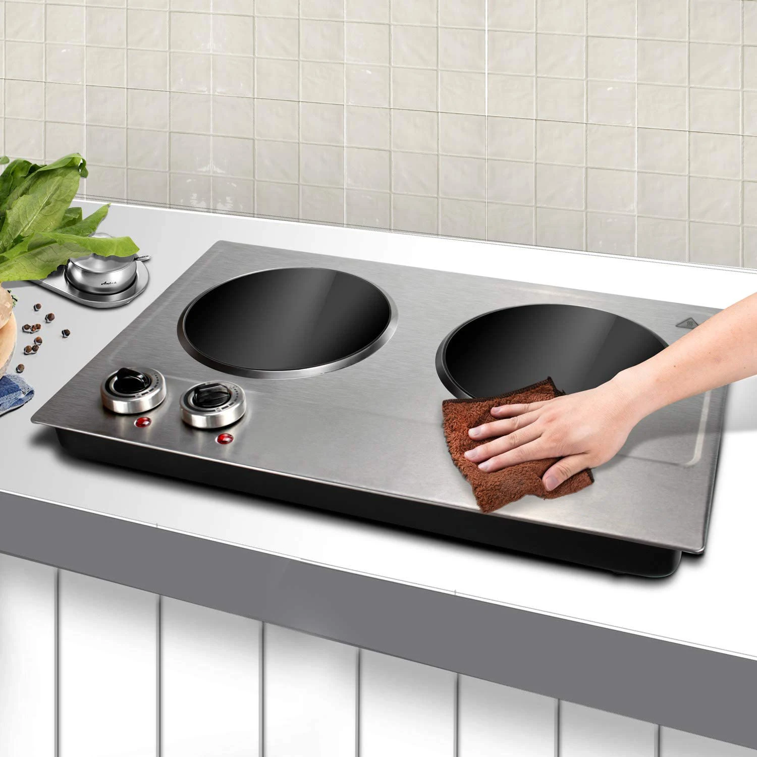 Double burner ceramic hot plate