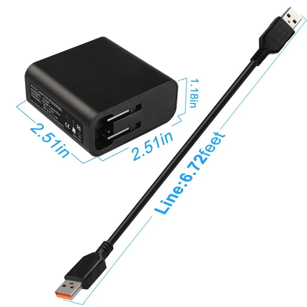 65W USB AC Charger Fit for Lenovo Yoga 3 Pro 1370 1170 1470  81JH 80HE Yoga 700 900 ADL65WDK Laptop Power Supply Adapter Cord