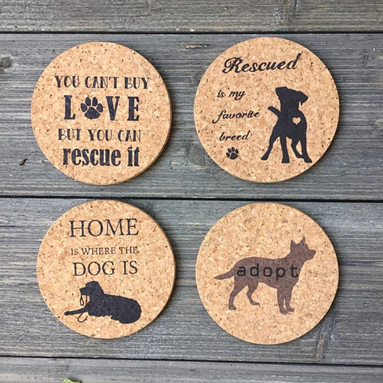 Personalized Custom Cork Coaster Sublimation Wood Cork Coaster Round Housewarming Gifts for New Home Present