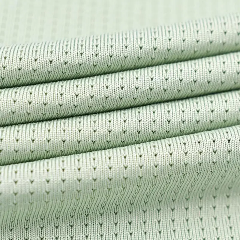 Breathable recycled quick dry polyester spandex mesh sport stretch fabric for t shirt