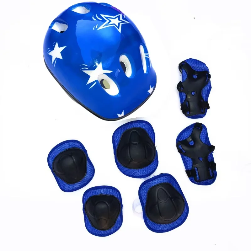Adjustable helmets for children bicycles skateboards ice skates helmets protective gear 7-piece set discounted price