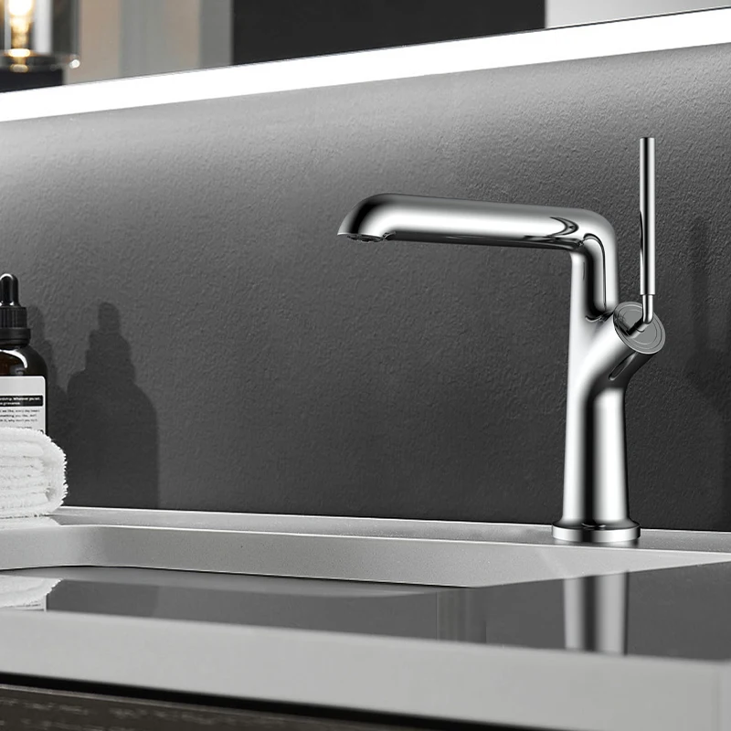 DQOK popular Contemporary bathroom exquisite art design brass wash basin faucet