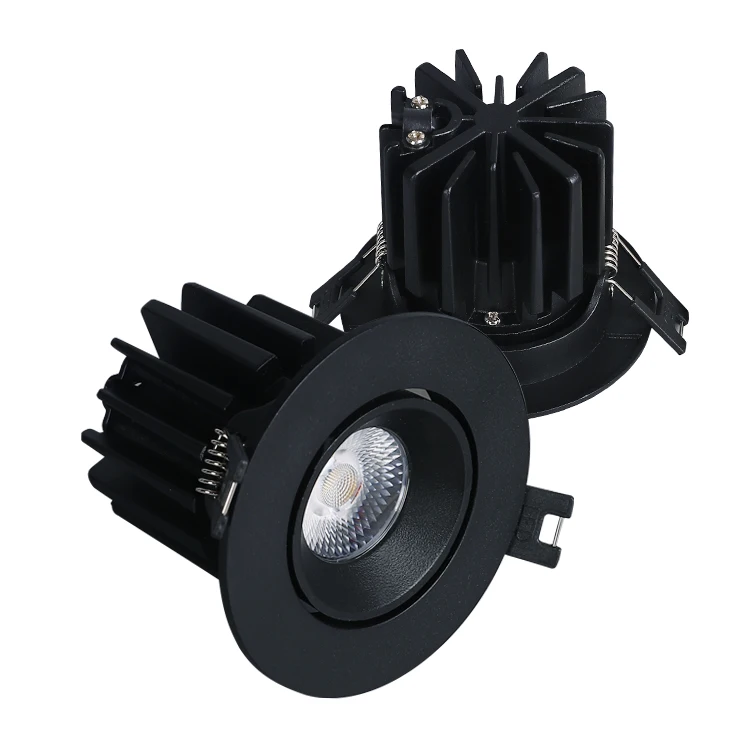 round housing dimmable recessed led downlight 12W 15W australian standard adjustable angle anti glare office downlight