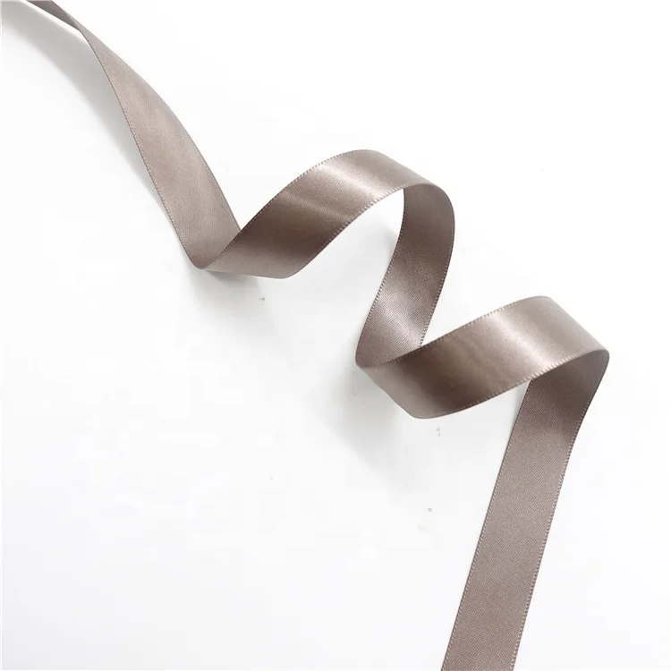 
Cheap Woven Edge Washable Grey French Bias Satin Ribbon Bulk 