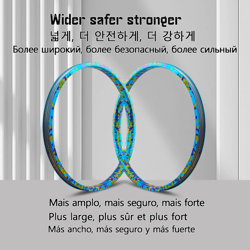 Funsea Bicycle Wheel BMX MTB Kids Adult Bike Rims 20 Inch Tire Rim Single Wall 36 Holes Alloy Width 30mm Matte Red Blue Splatter