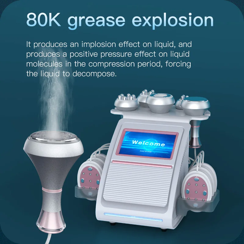 New Arrivals Professional 6 Inch Screen System 80K Reduce Fat Burner Weight Loss Device Photon 9 in 1 Body Slimming Machine