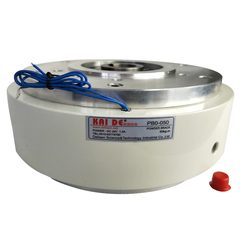 KAIDE Top Ranking Supply 6N.m Rated Torque Automatic Cooling 24v Magnetic Powder Clutch Brake For Dyeing Machinery
