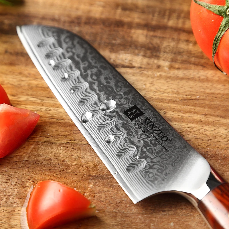 Профессиональное Точило для кухонных нож сантоку из дамасской стали кухня использования или подарка промотирования углеродистой на каждый день 5 дюймов 67