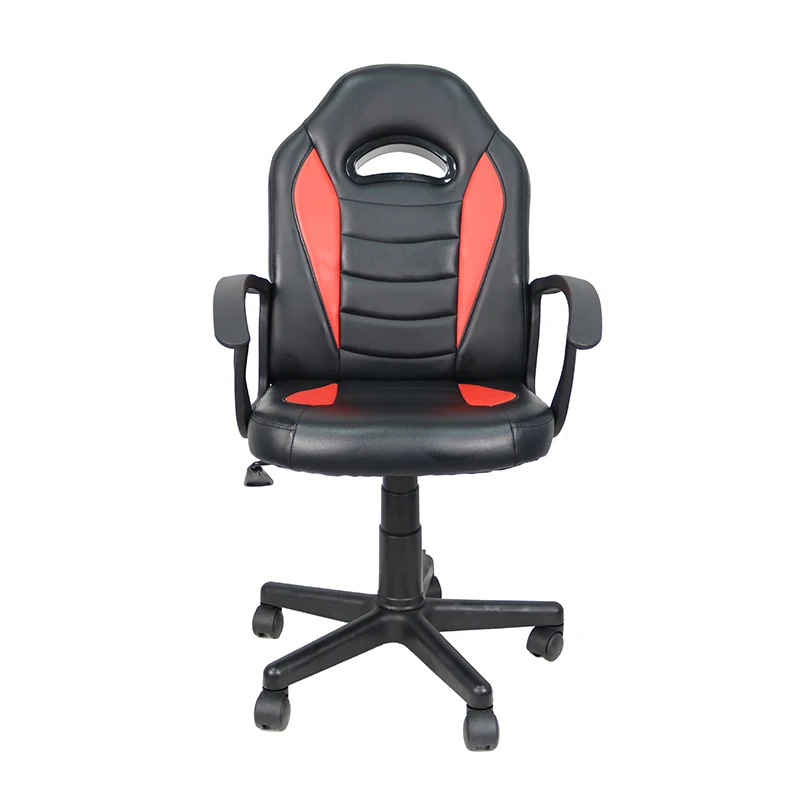 Hot Selling Cheap Low back Black and Red PU Clerk Staff Gamer Computer Gaming Desk PC Chair for Children