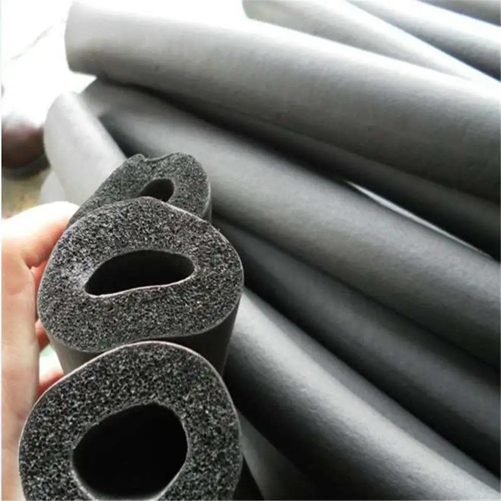 Air conditioning heat resistant Rubber Insulation Pipes hvac Insulation Heat Preservation Insulated rubber foam pipe