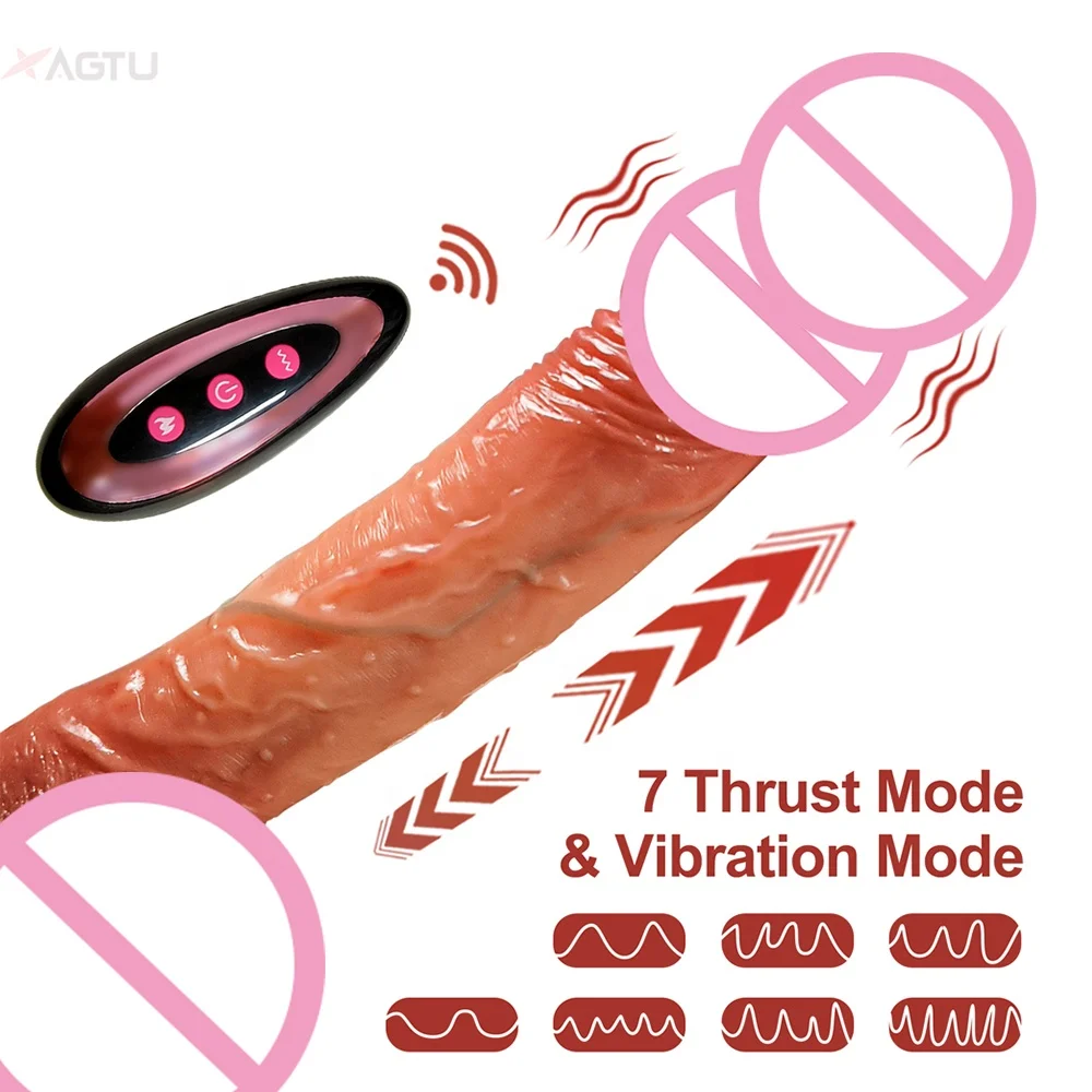 Factory Wholesale Thrusting Liquid Silicone Dildo Vibrators Sex Toys for Female Masturbation Telescopic Vibrator Adult Toys