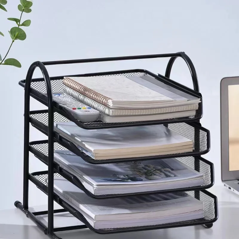 Office supplies iron mesh metal 3 layer file rack file storage data  rack file tray data rack drawer type