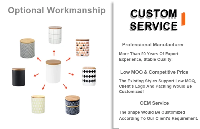 Factory Custom Kitchen Canisters Ceramic Food Storage Jar Containers with Airtight Seal Wooden Lid for Coffee Tea Sugar Salt