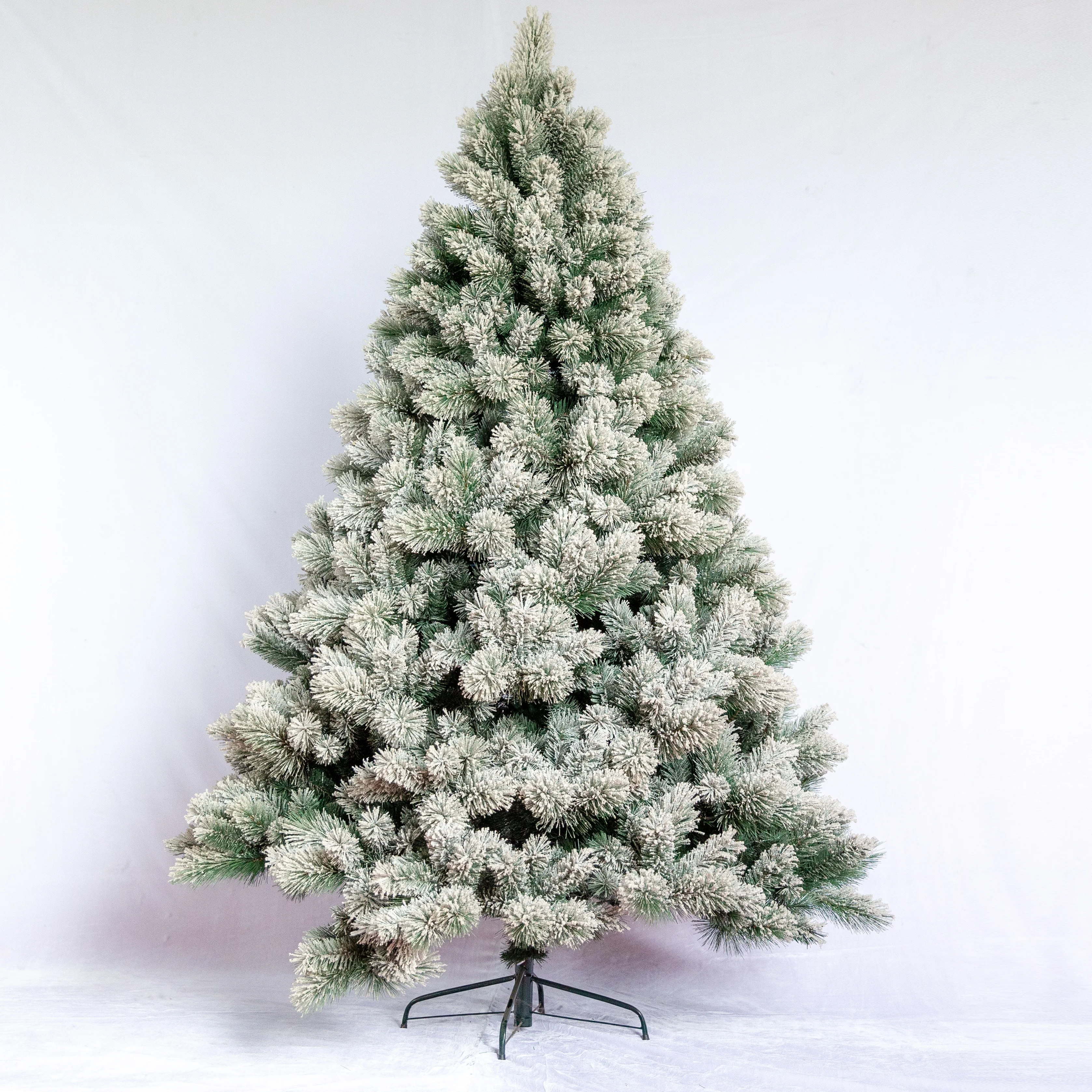 
7ft white snow frosted pine needle mixed PVC artificial christmas tree 