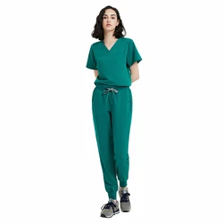Anti Wrinkle Washable Soft Fabric Nursing Scrubs Hospital Uniform Medical Scrubs Tops Women Jogger Scrubs Sets Pants