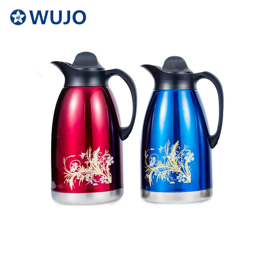 WUJO 1.2L 1.5L  2L 3L  Wholesale Arabic Thermos Hotel Vacuum Double Wall Afghanistan Coffee Pot Factory