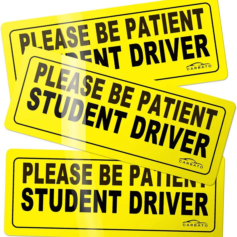 Custom New Driver Magnet for Car Please Be Patient Student Driver Magnetic Reflective Rookie Driver Bumper Sticker