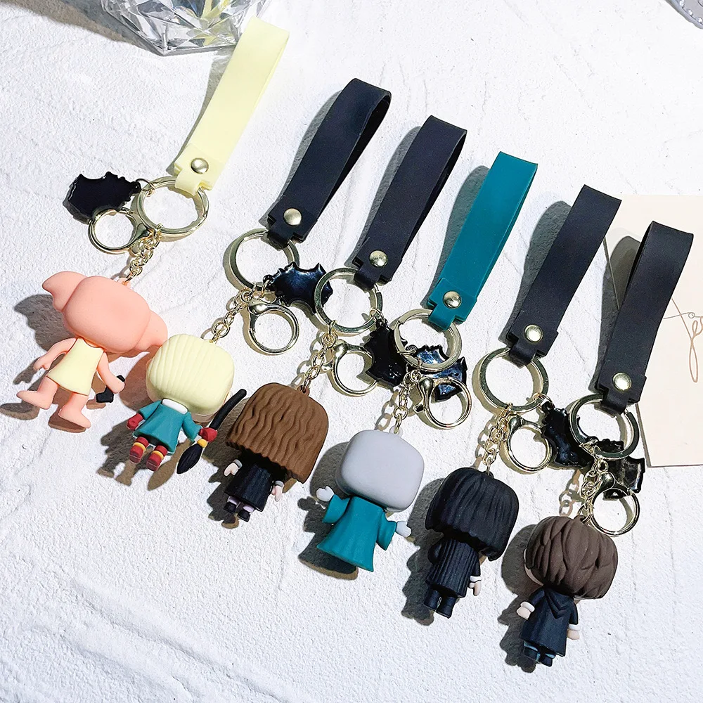 3D PVC cartoon anime keychain rubber custom Character Harry Porte Wristband Key chain Squirtle Car Bag Keyring Keychain