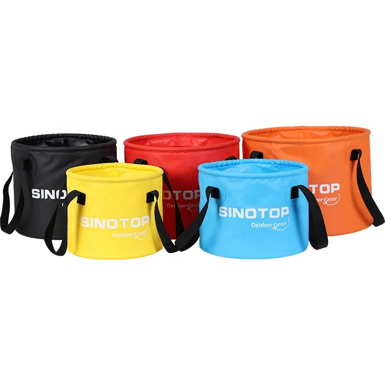 Custom Print Logo 500D PVC Tarpaulin High Quality Cheap Price Folding Collapsible Waterproof Outdoor 15L 20L Round Washing Basin