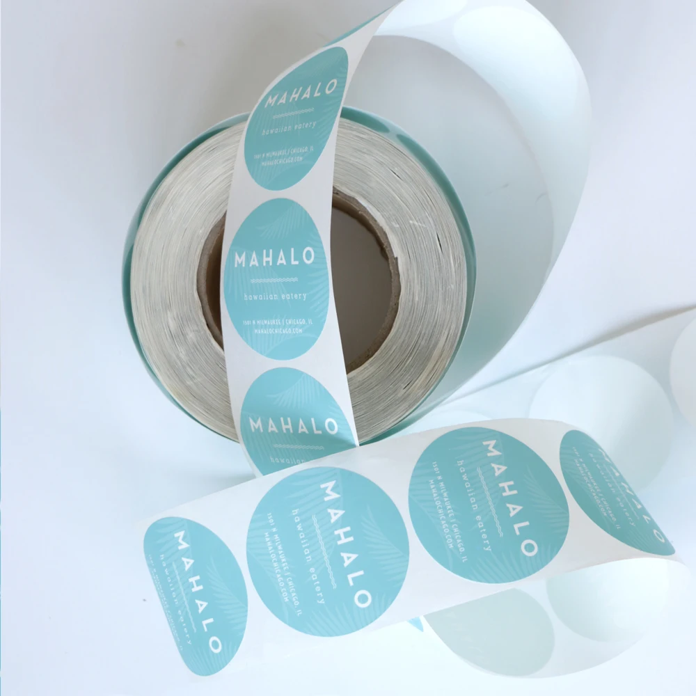 Free Sample  Private Brand Name Printing clear Logo Adhesive Roll Labels Stickers for Packaging