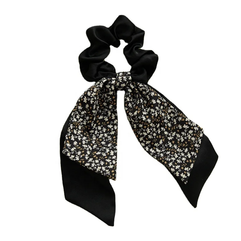 New Arrival Spring Large Double Layer Ribbon Hair Scrunchies Rabbit Ears Design High Elastic Hair Band Girls Hair Ties
