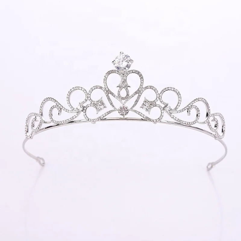 
Korean bride tiara crown love heart rhinestone princess zircon small crown wedding photo studio wedding accessories batch 