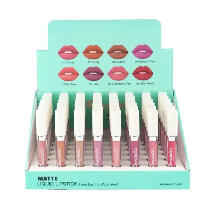 Shop pop cardboard countertop stationery series pencils lipstick display rack small PDQ paper pen display box with LCD screen