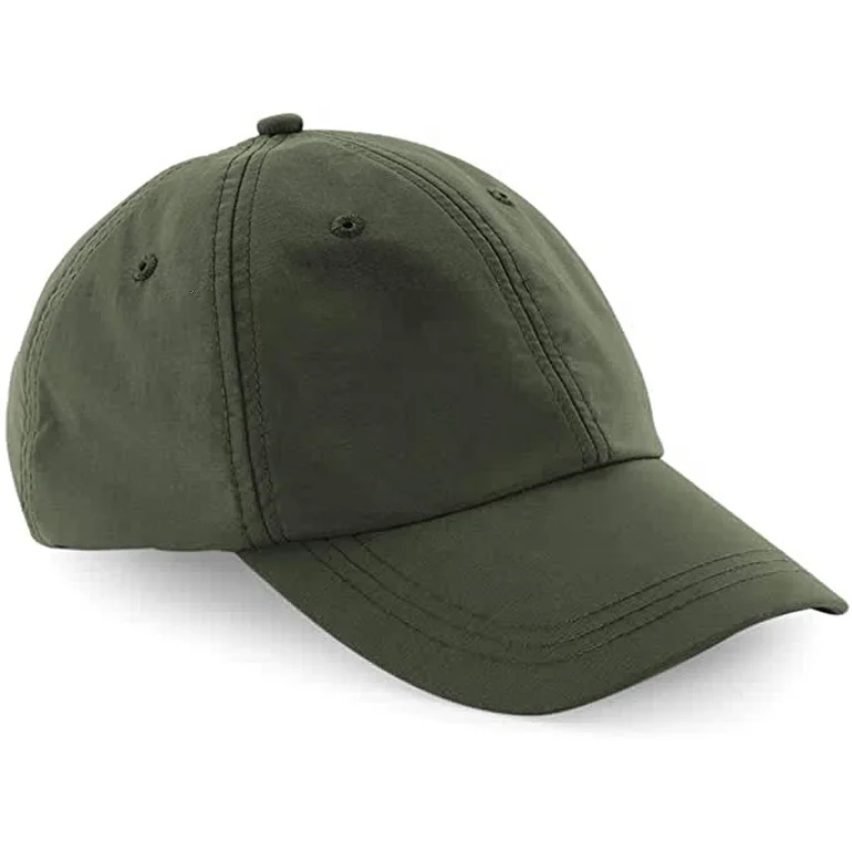 
QIAN HUI Factory Wholesale Polyester Caps 6 Panel Army Green Dad Hat Woven Strap Closure Baseball Cap 