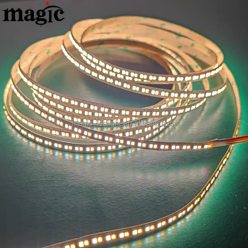20 Вт 240 светодиод на метр SMD 2835 24 В 2 в 1 Двуцветный 2700 К 3000 6500 регулируемая двойная белая светодиодная лента CCT
