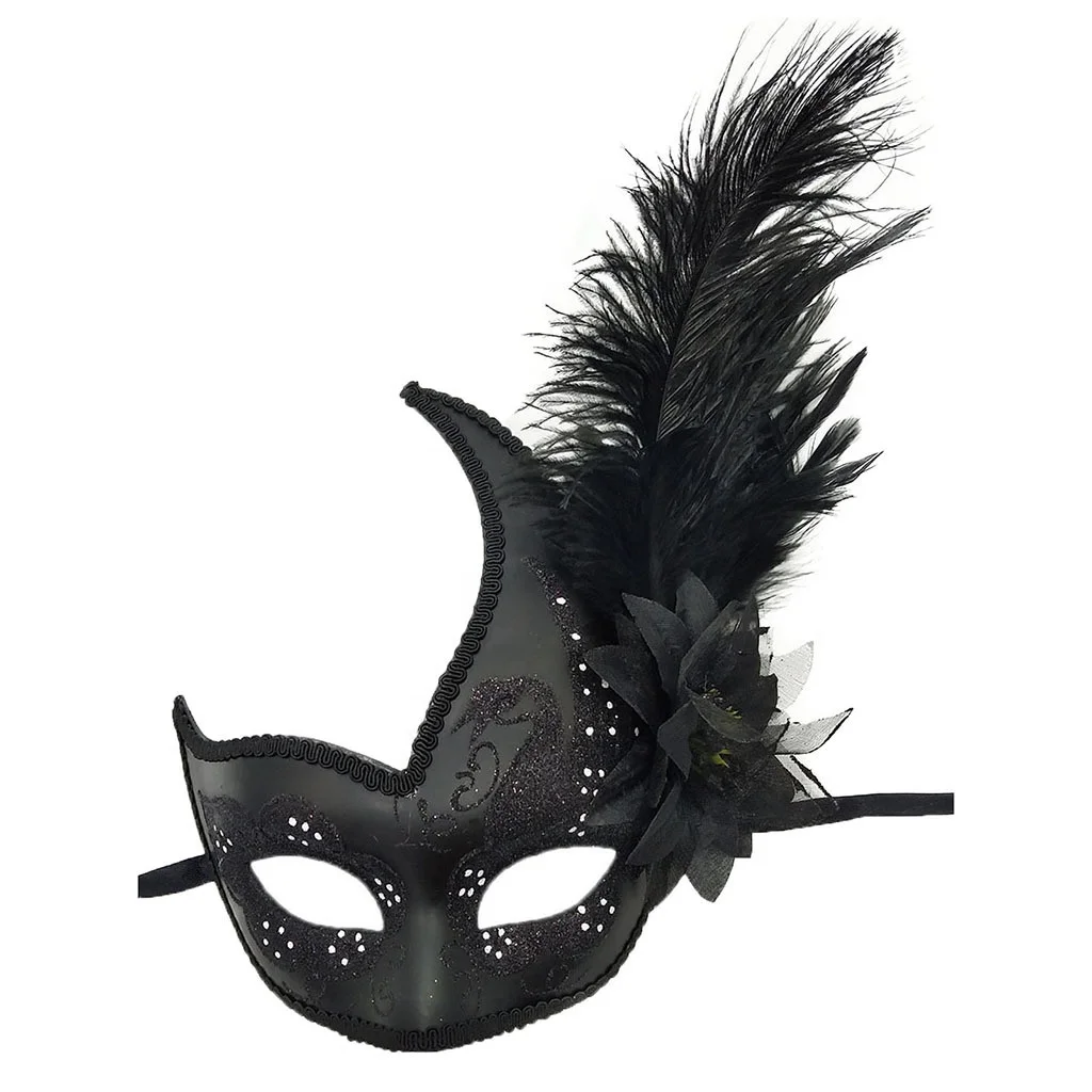 Eco-friendly DIY Mardi Gras istyle Venetian Wholesale Masquerade owl Halloween Party Feather Mask for carnival party