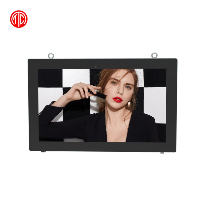 
55inch outdoor wall mounted lcd display waterproof high brightness multi touch screen narrow frame Android WiFi play advertising 