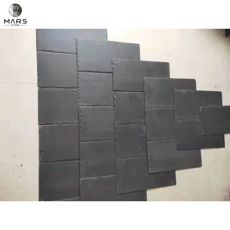 China Factory  Natural Stone Black Roof Slate Tiles For Villa Slate Roofing