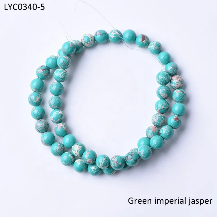 Wholesale Natural Sea sediment imperial jasper Round Beads Gemstone Loose Beads for Jewelry Making Necklace Bracelet 8mm