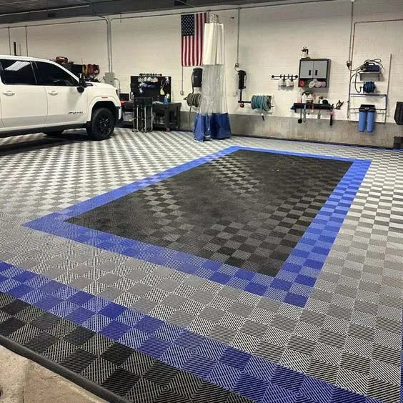 Heavy Duty Garage Floor Tile Garage Plastic Interlocking Flooring Tiles Industrial Mat for Workshop  Flooring Tiles