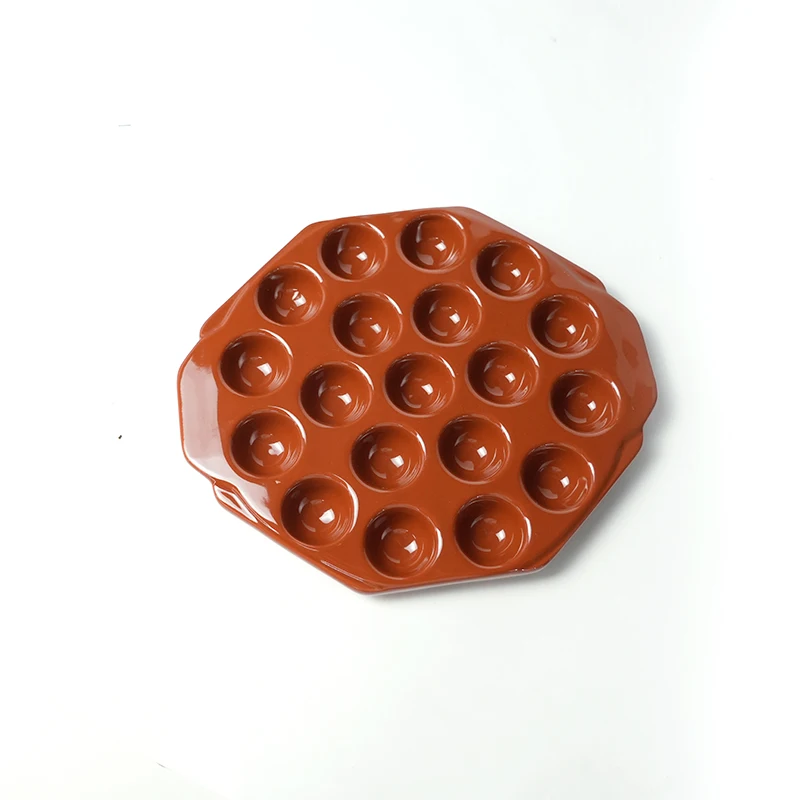 custom logo Creative 19-Grid Red Ceramic Egg Tart Tray Disposable Kiln Technique French Snail Baked Plate Dish Microwave Oven