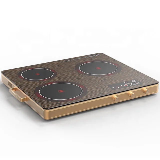 VBGK 3 Burners Infrared Cooker With Printing Panel Aluminum Housing Ceramic Hob SKD