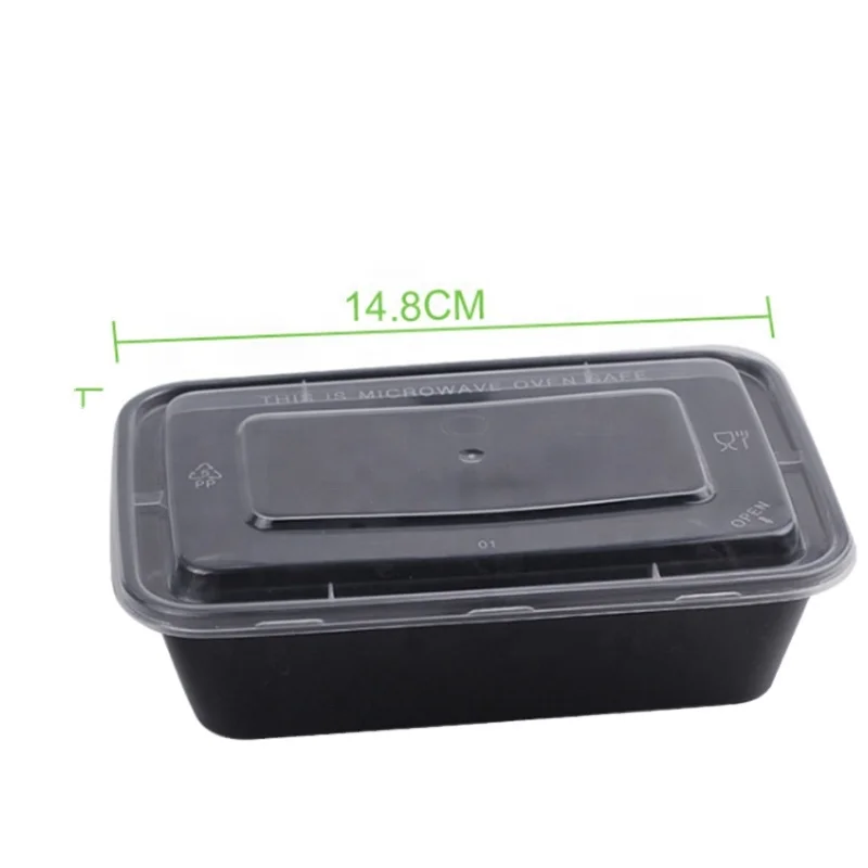 Transparent Box 350ML Dessert Containers Food Packaging Black Plastic Box