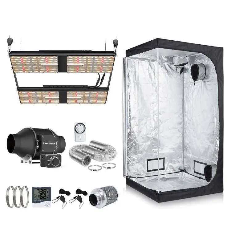 Top Indoor BAVA LED Growing Light Tent 120*120*200CM Highly Reflective Good Fabric 600D 1680D Mylar growing plant led Tent Kit