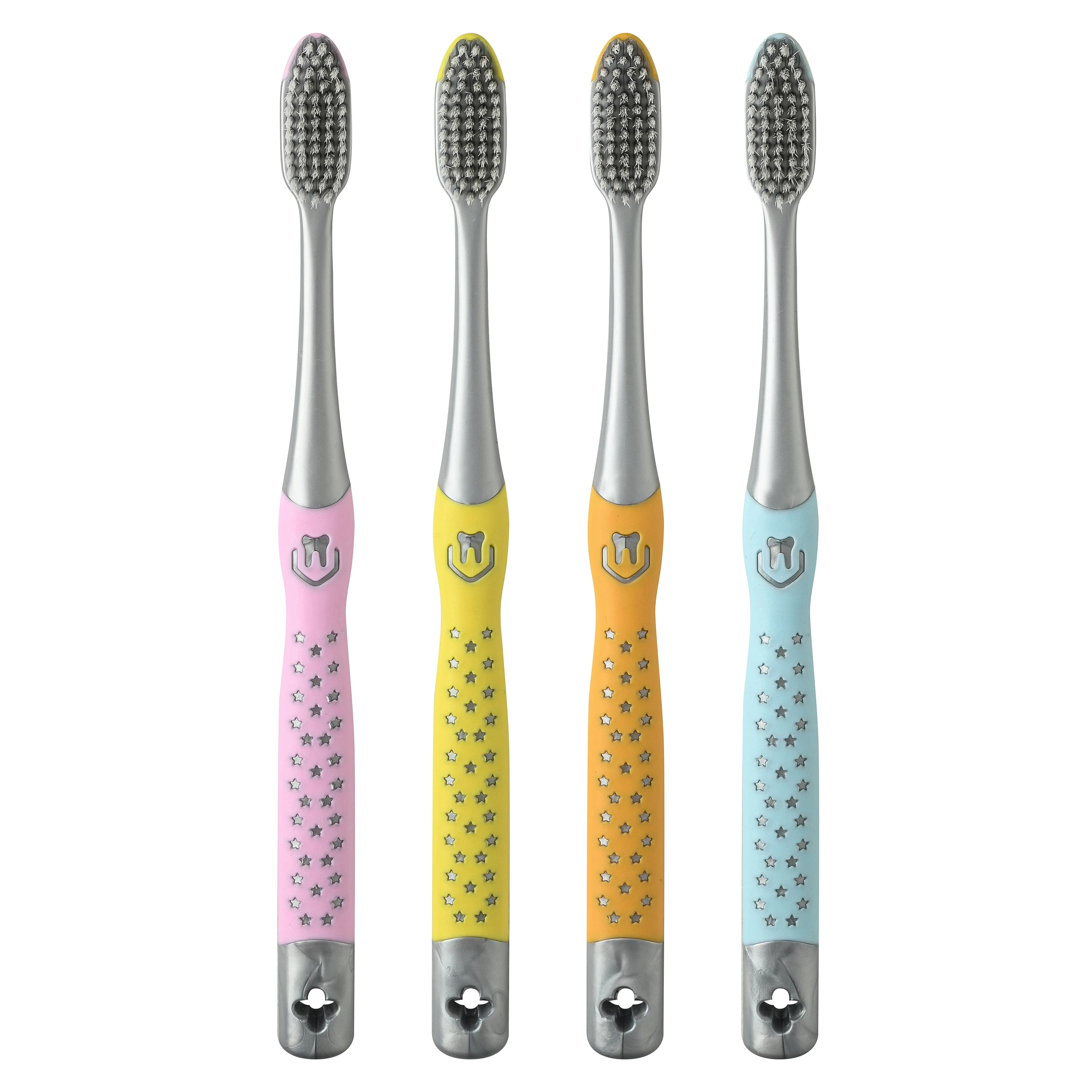 Высококачественная пластиковая зубная щетка с нескользящей ручкой, зубные щетки с мягкой щетиной для взрослых, оптовая продажа, Лучший Oem