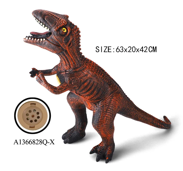 26 Inch theme jumbo dinosaur park gift realistic vinyl animal stuffed plastic kid dinosaur toy with cotton and IC