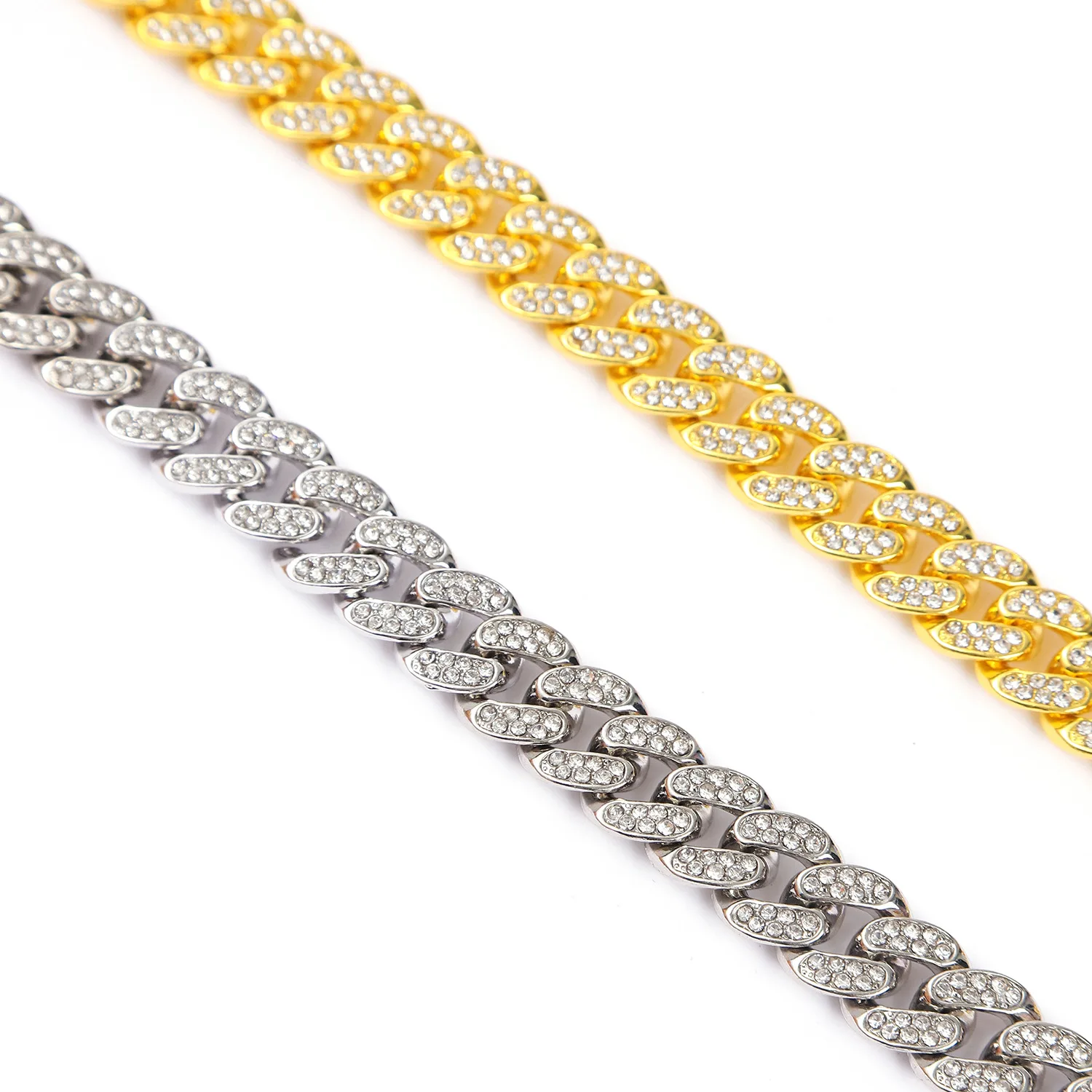 Black Diamond Mens Iced Out Hip Hop CZ Miami Cuban Chain Necklace 13mm Width Miami Cuban Link Chain